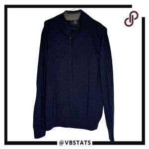 Vineyard Vines Men's 1/4 Button With Cashmere Pullover Sweater Navy Size‎ Small